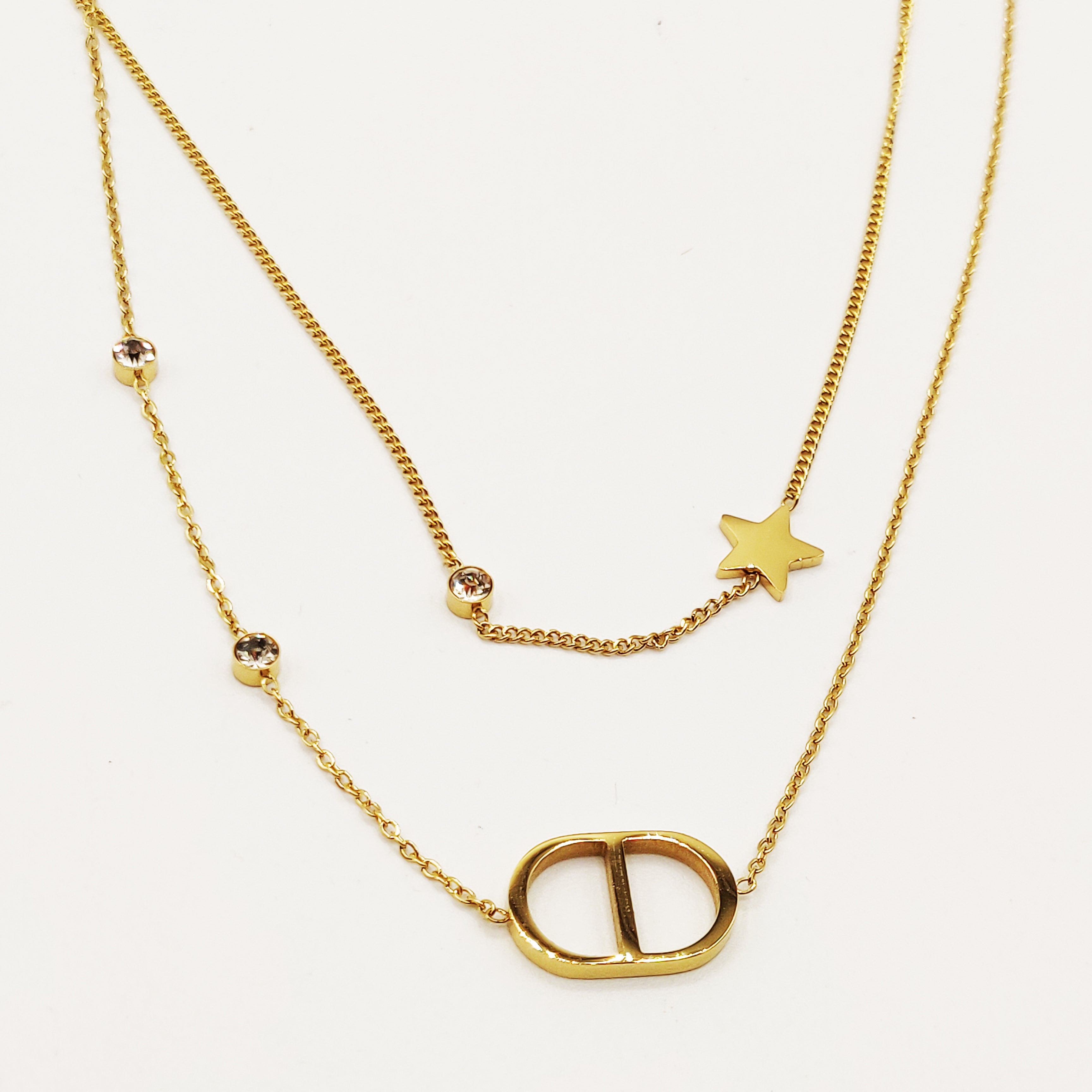 Collier Double CD Luxe et Étoile