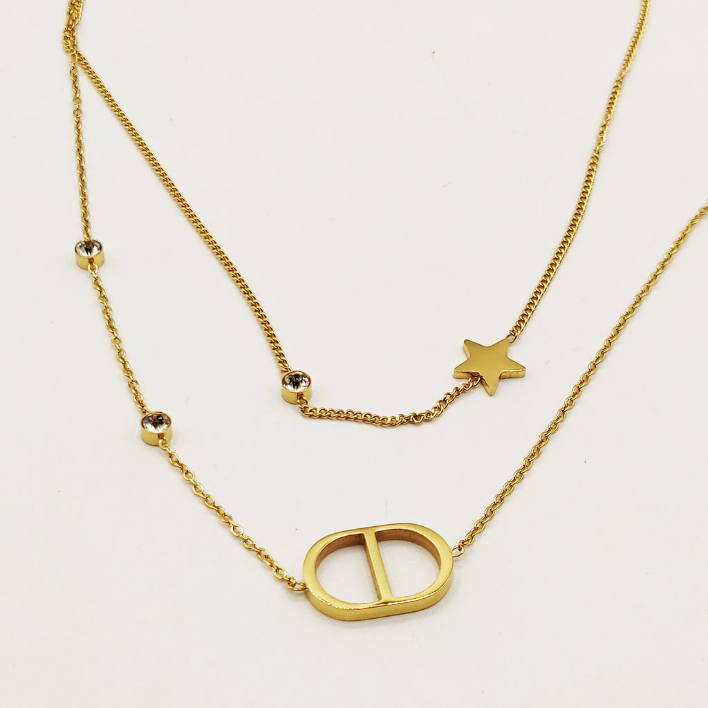 Collier Double CD Luxe et Étoile