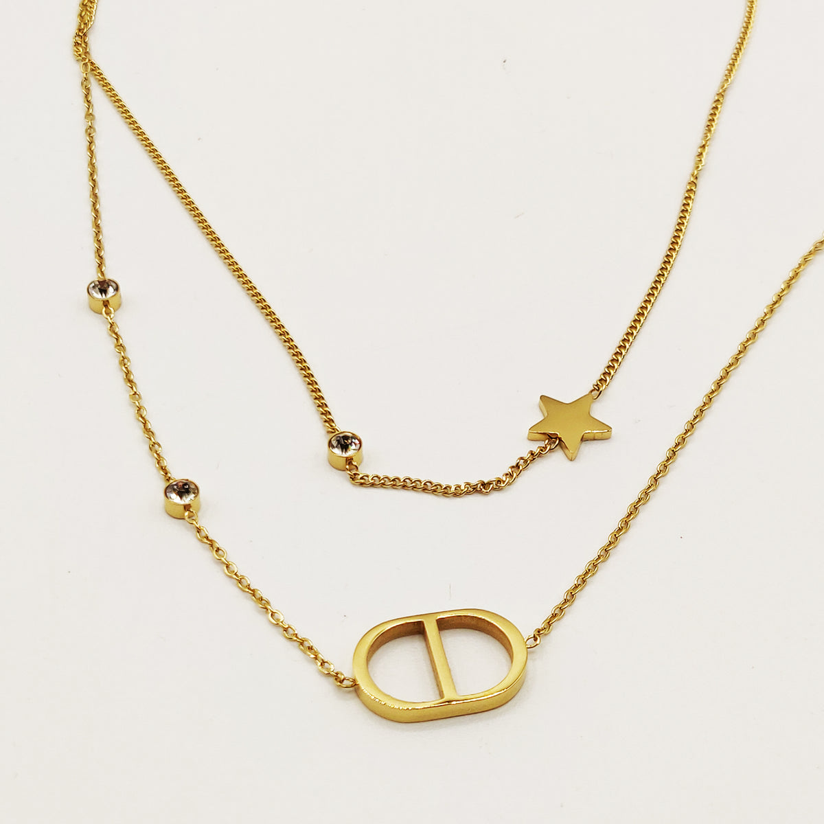 Collier Double CD Luxe et Étoile