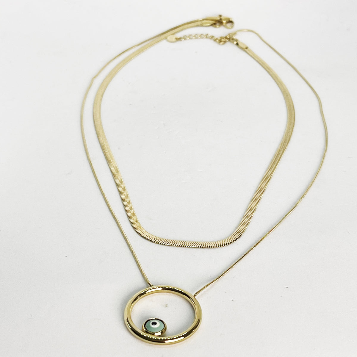 Collier Double Cercle Oeil