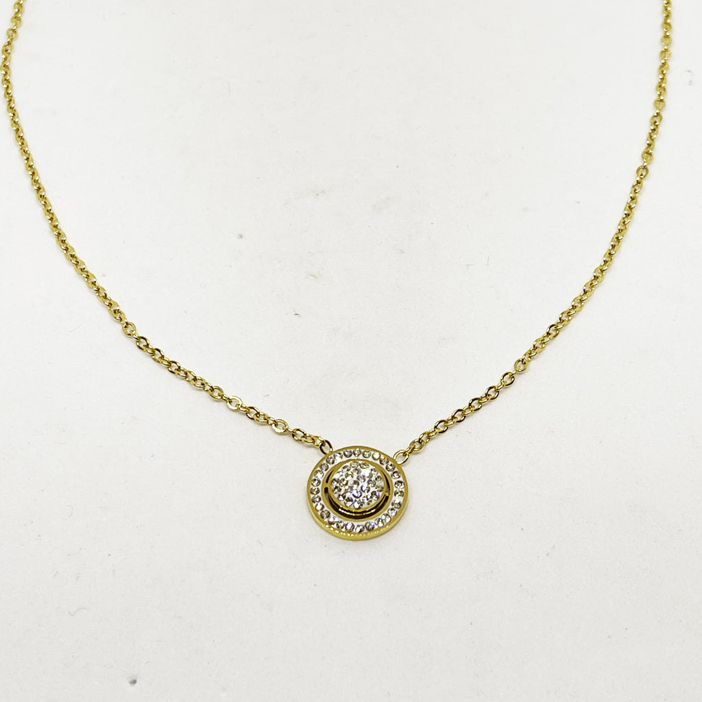 Collier Double Cercles Cristaux