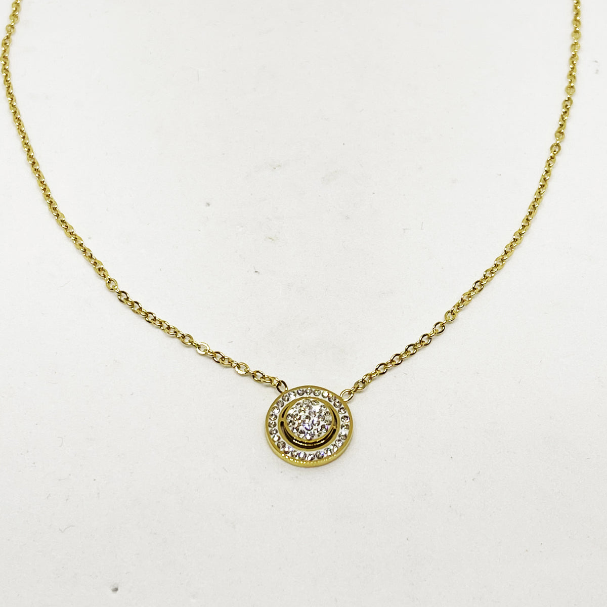 Collier Double Cercles Cristaux
