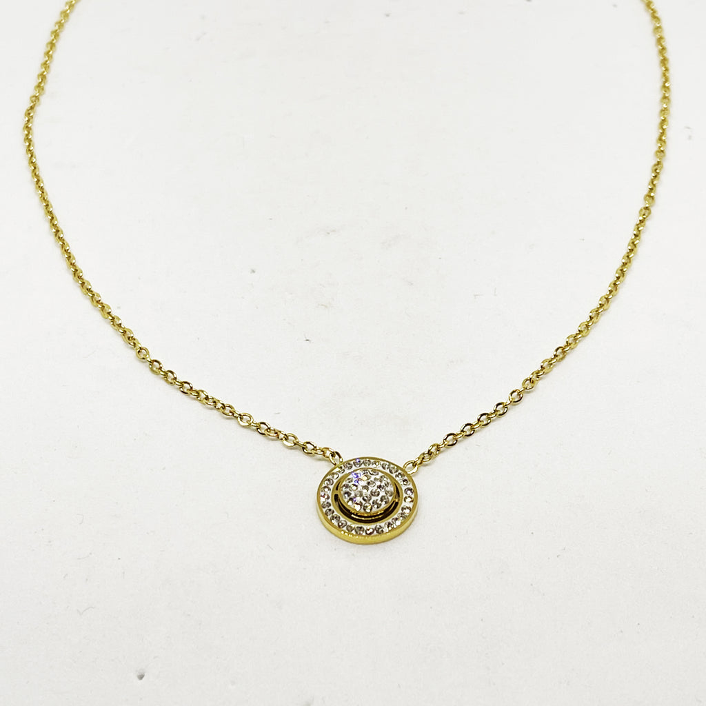 Collier Double Cercles Cristaux