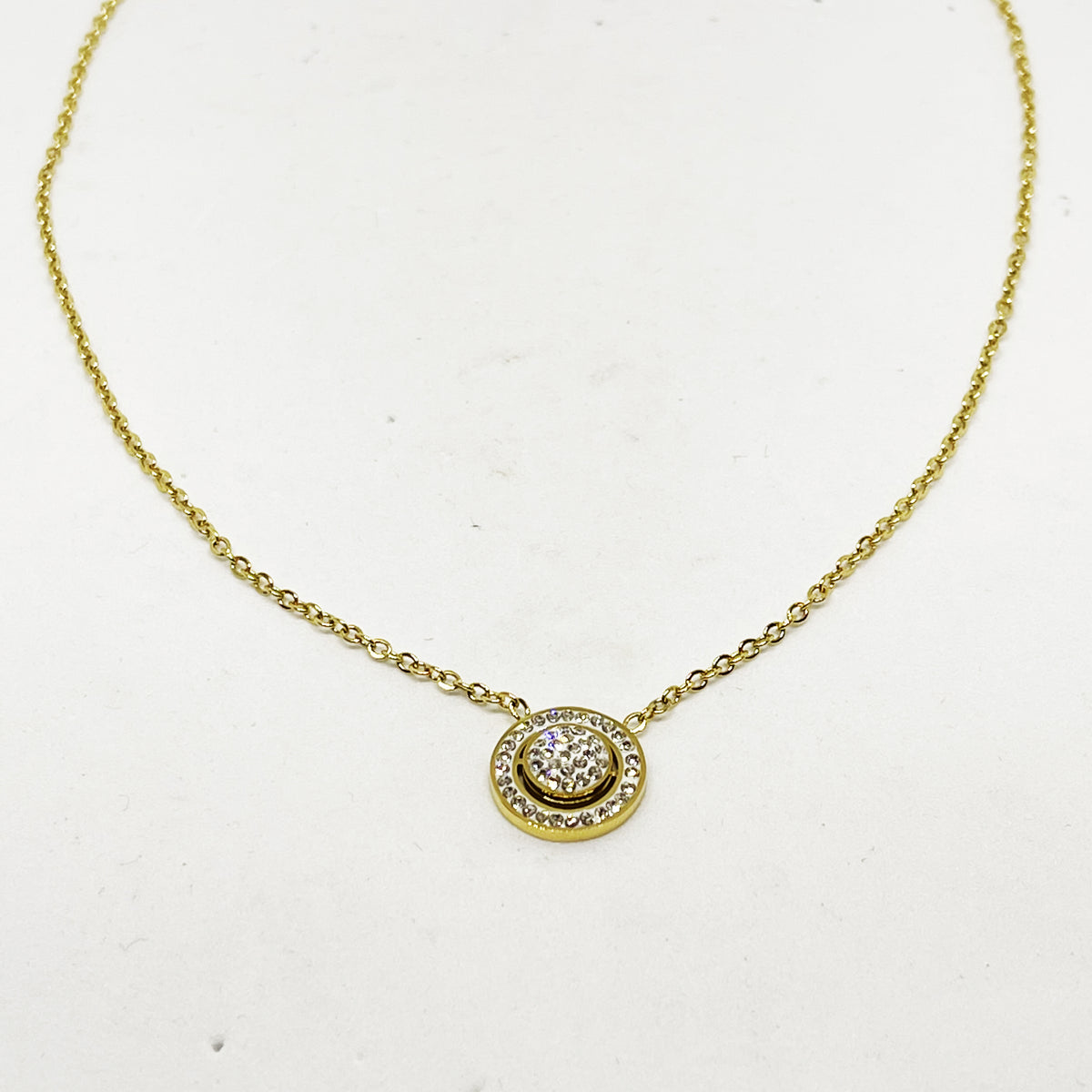 Collier Double Cercles Cristaux