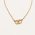 Collier Double Cercles Croisés Cristaux Luxe