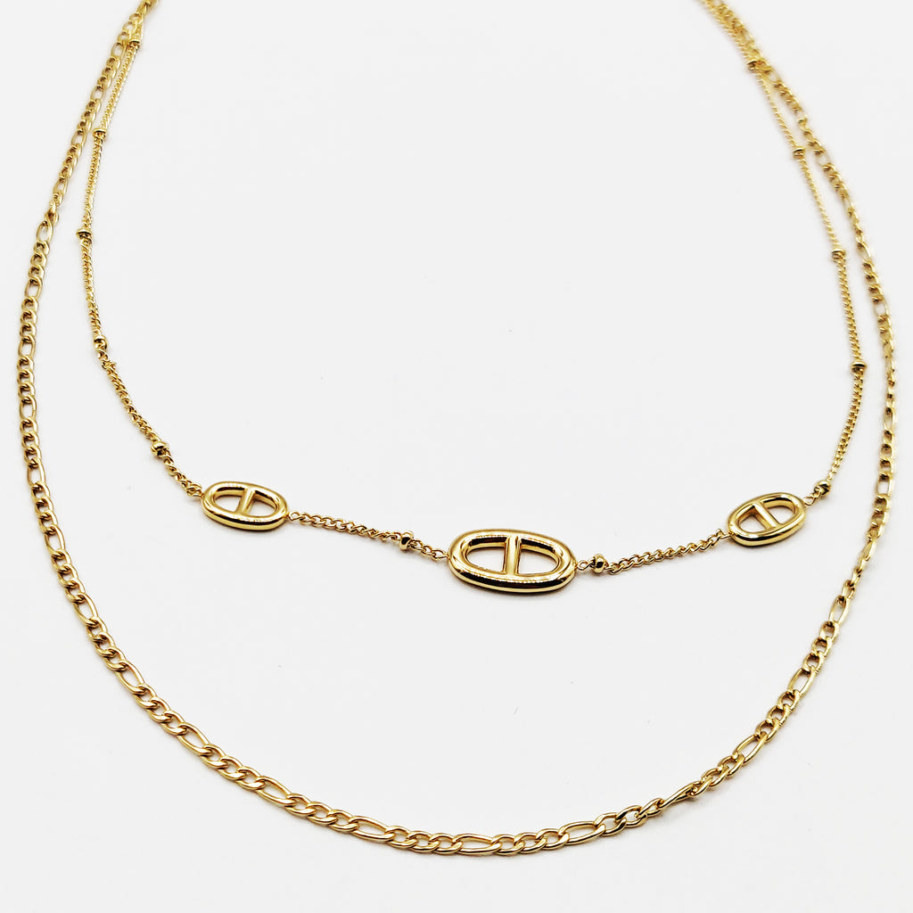 Collier Double Chaîne CD Luxe