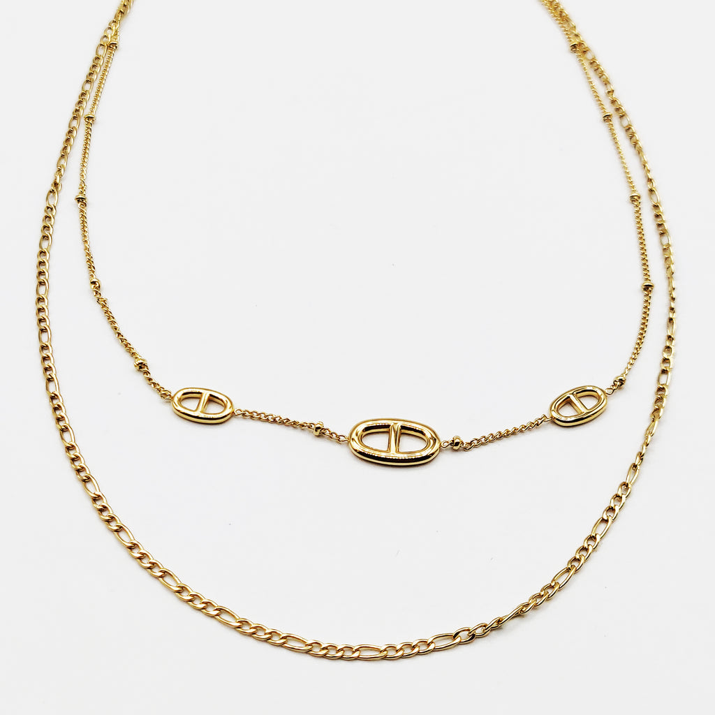 Collier Double Chaîne CD Luxe