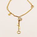 Collier Double Chaîne Cercle Trèfle Blanc Nacré et Pendentifs