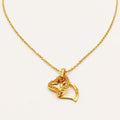 Collier Double Coeurs Cristaux Simple