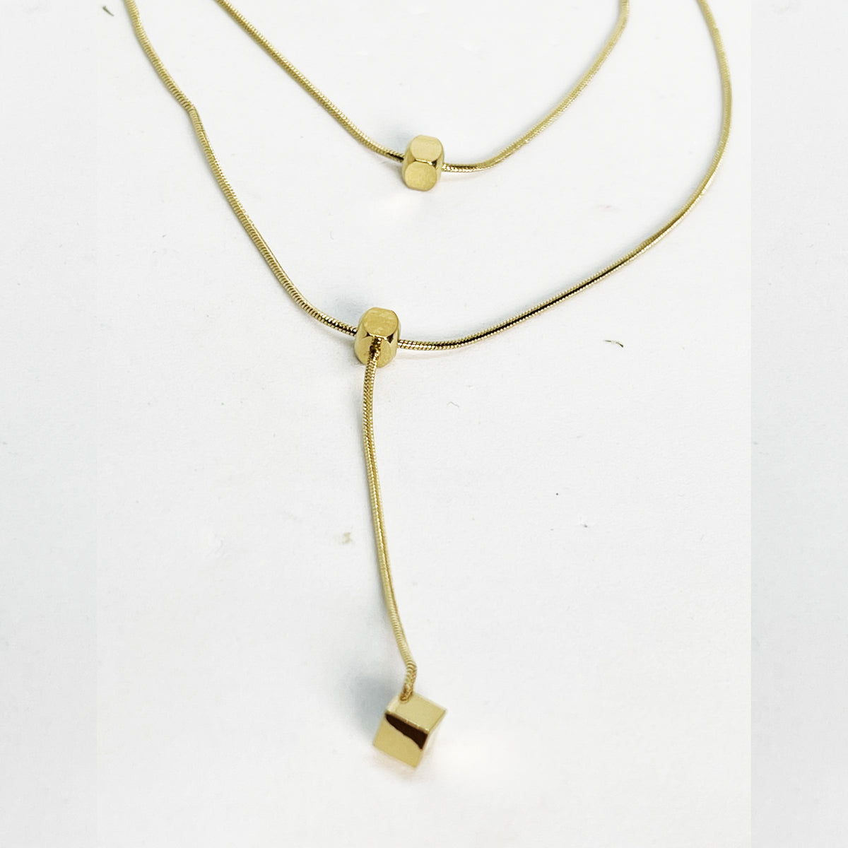 Collier Double Cube Doré