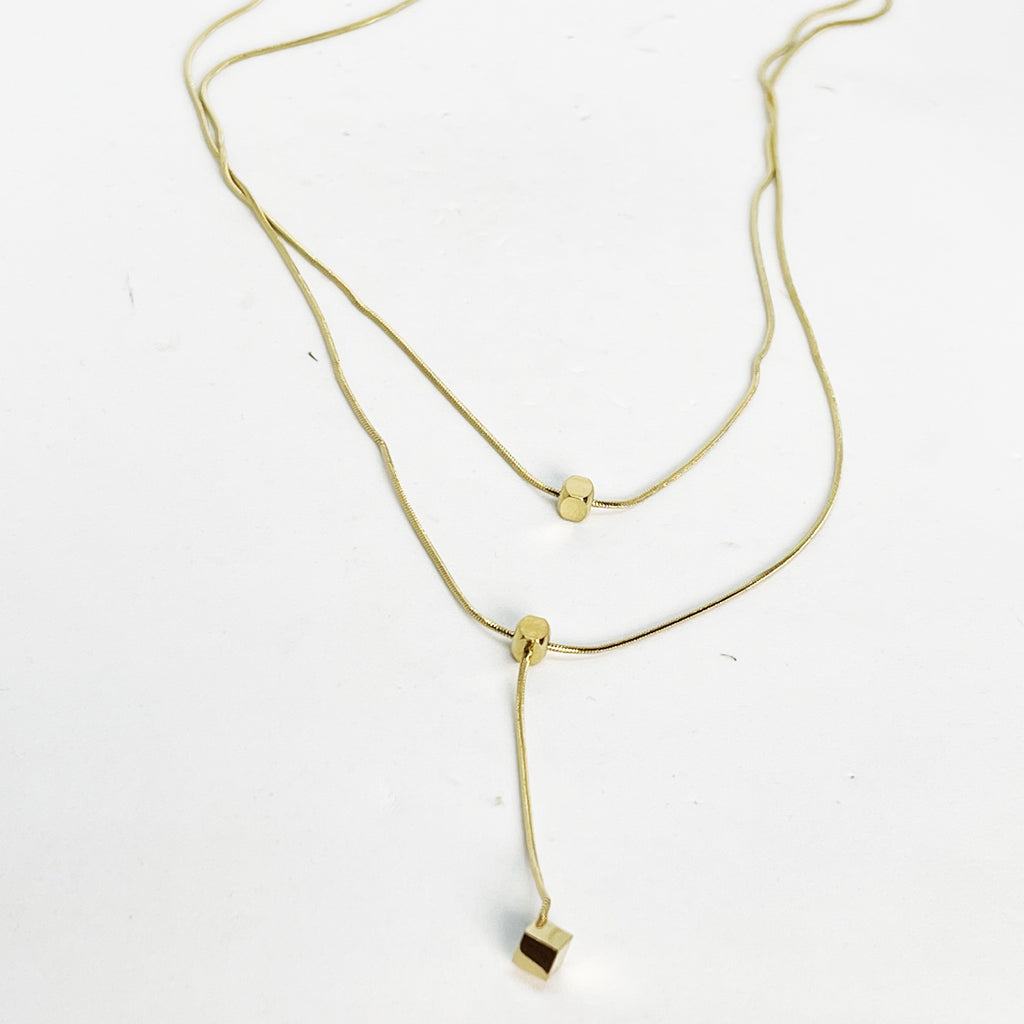 Collier Double Cube Doré
