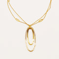 Collier Double Chaîne Double Ovales Cristaux