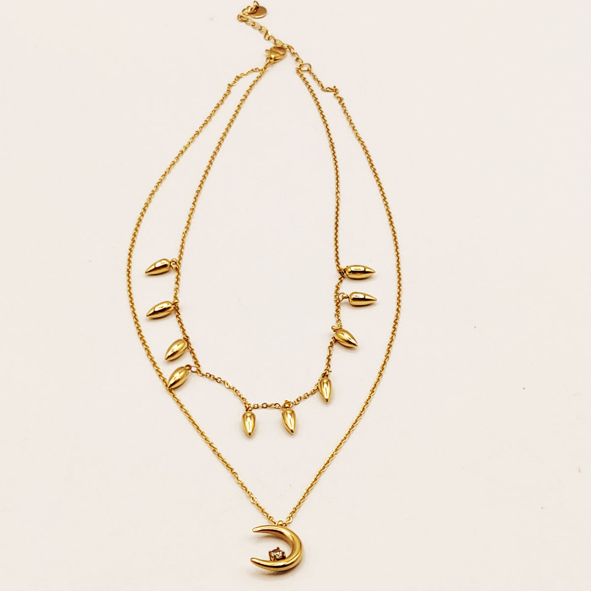 Collier Double Lune Cristal Luxe
