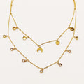Collier Double Lune, Trèfle, Coeur, Étoiles et Cristaux