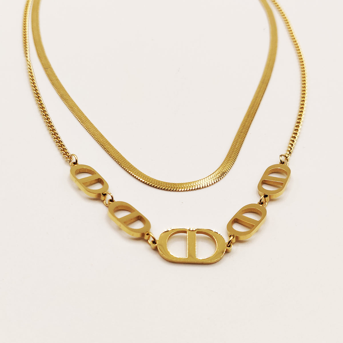 Collier Double Maille et CD Luxe