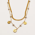 Collier Double Maille Perles et Cercles