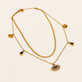 Collier Double Oeil et Gouttes Bleues