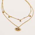 Collier Double Oeil Pics Cristaux