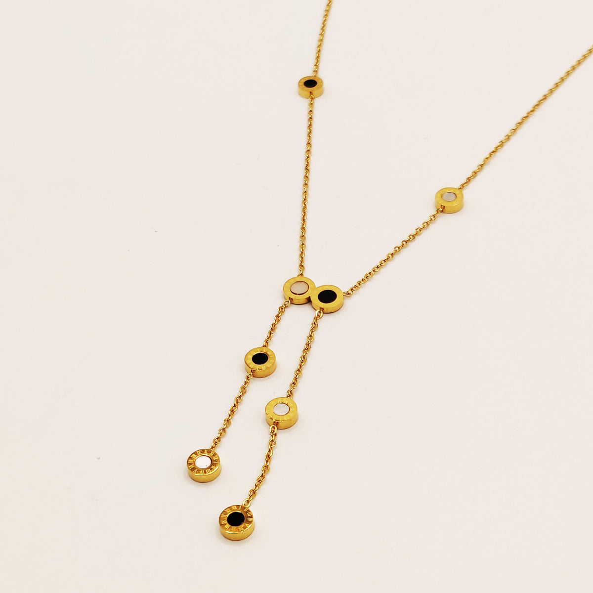 Collier Double Pendentifs Multi Cercles Romains Luxe
