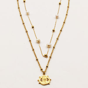 Collier Double Perles Johar et Pendentif Luxe