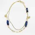 Collier Double Pierres Bleues et Soleils