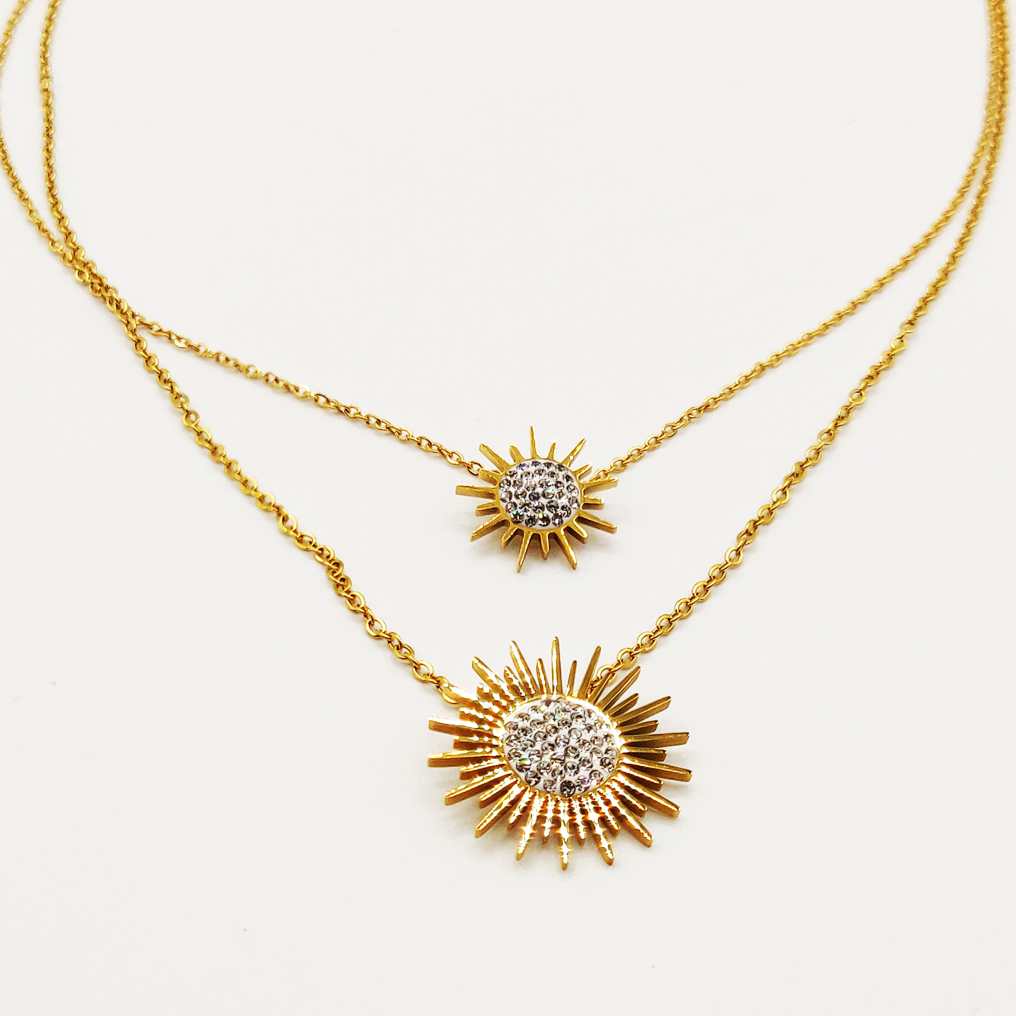 Collier Double Soleils Cristaux