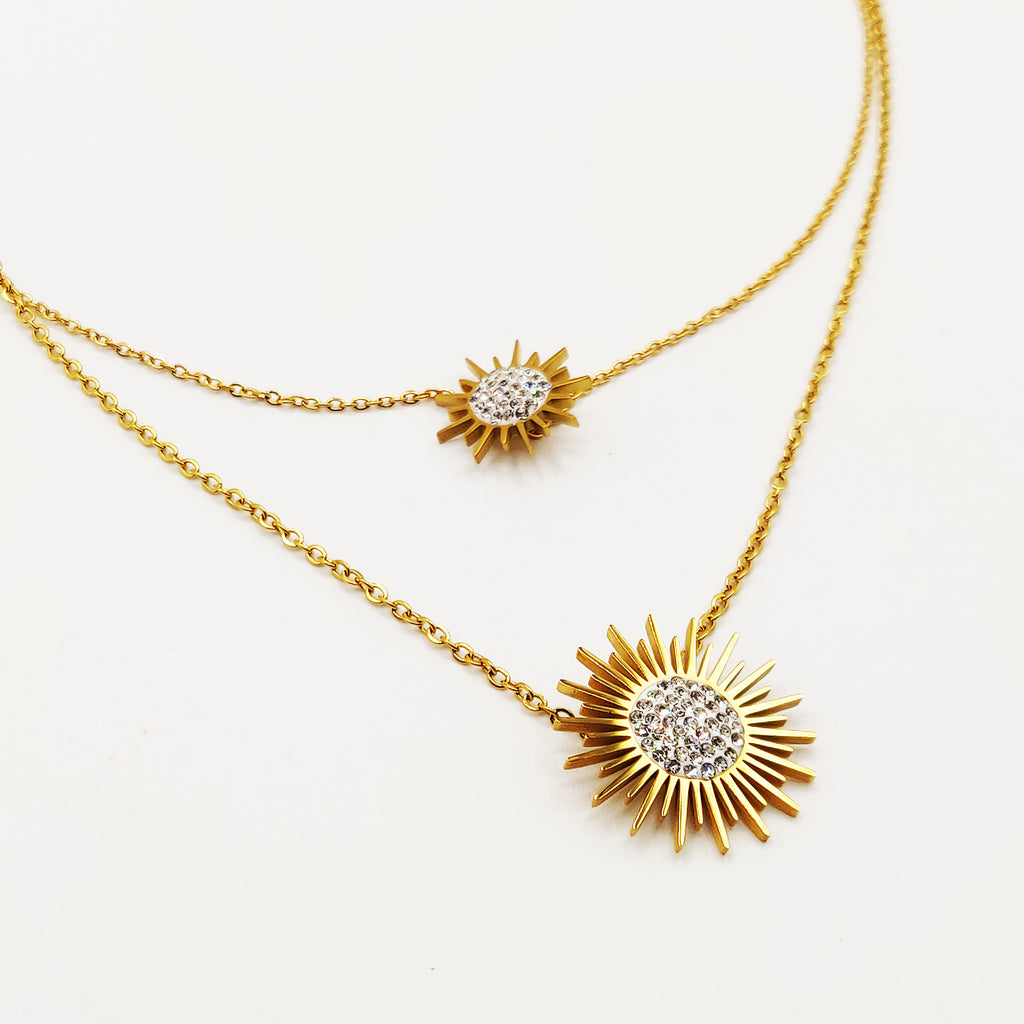 Collier Double Soleils Cristaux