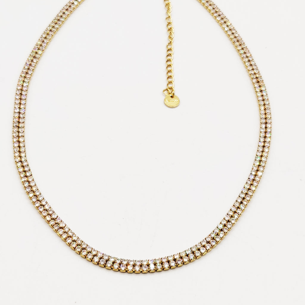 Collier Double Tour Cristaux Luxe