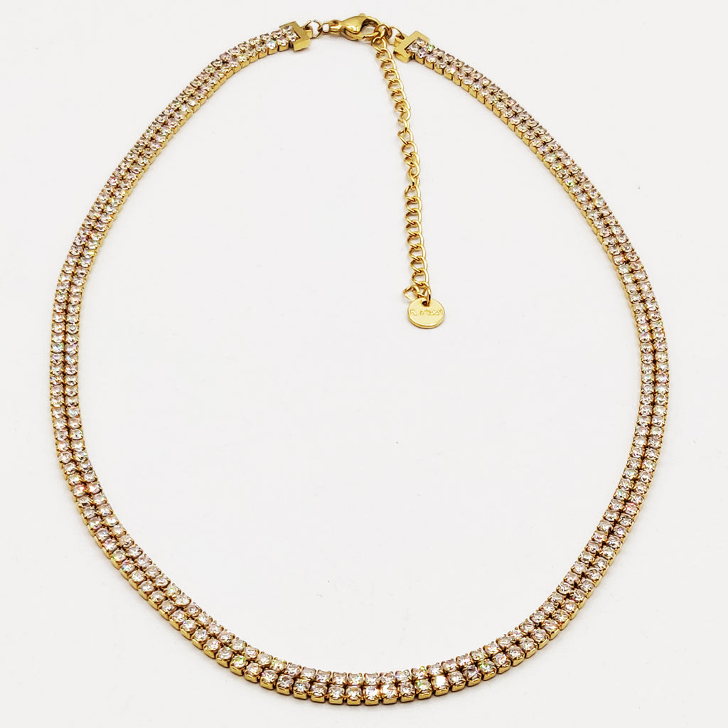 Collier Double Tour Cristaux Luxe