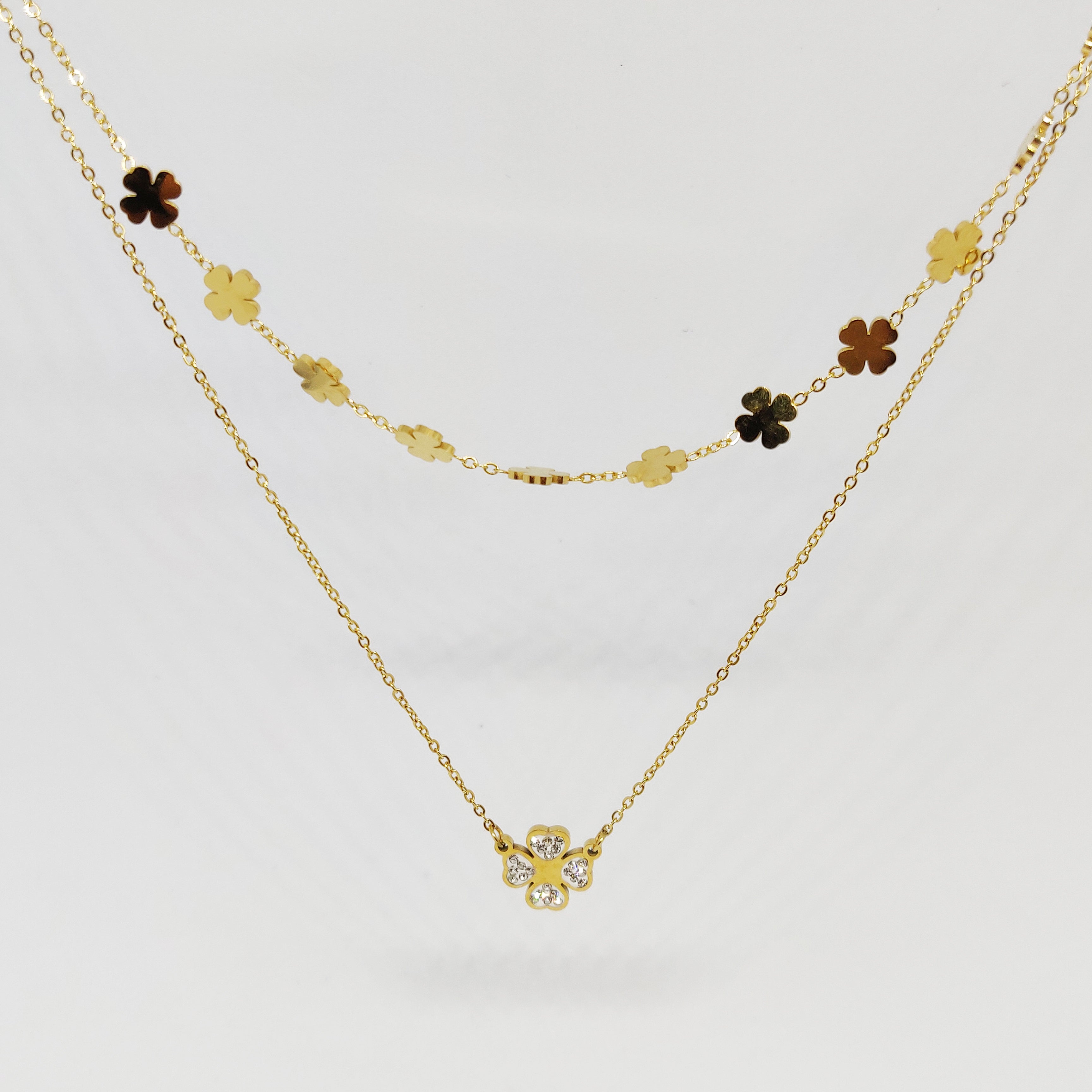 Collier Trèfle Double Luxe