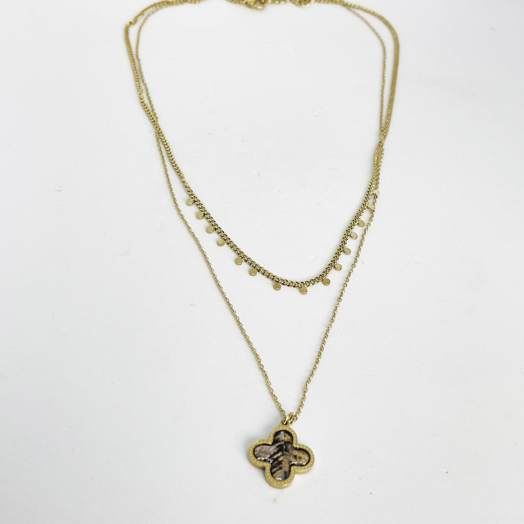 Collier Double Trèfle Multicolore
