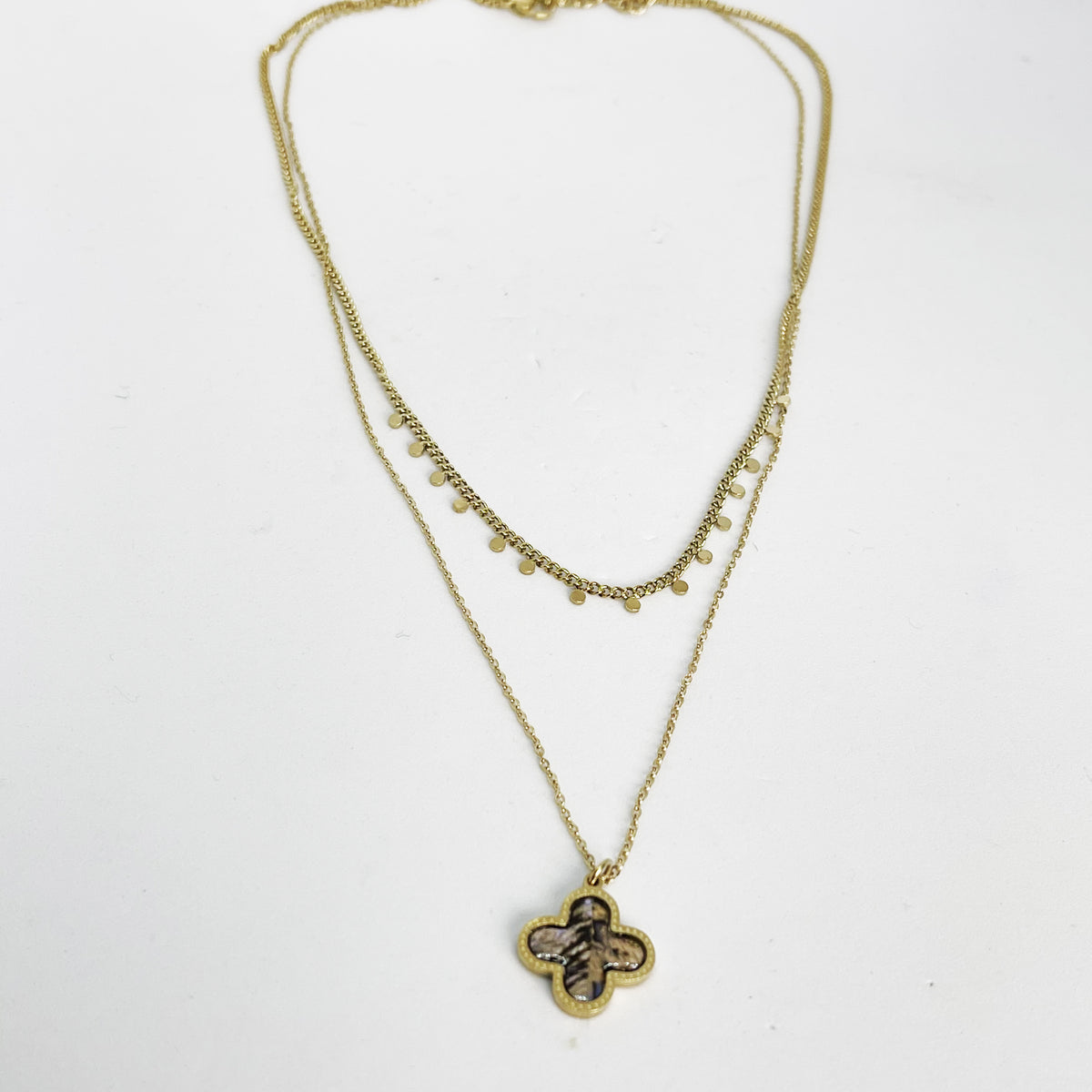 Collier Double Trèfle Multicolore