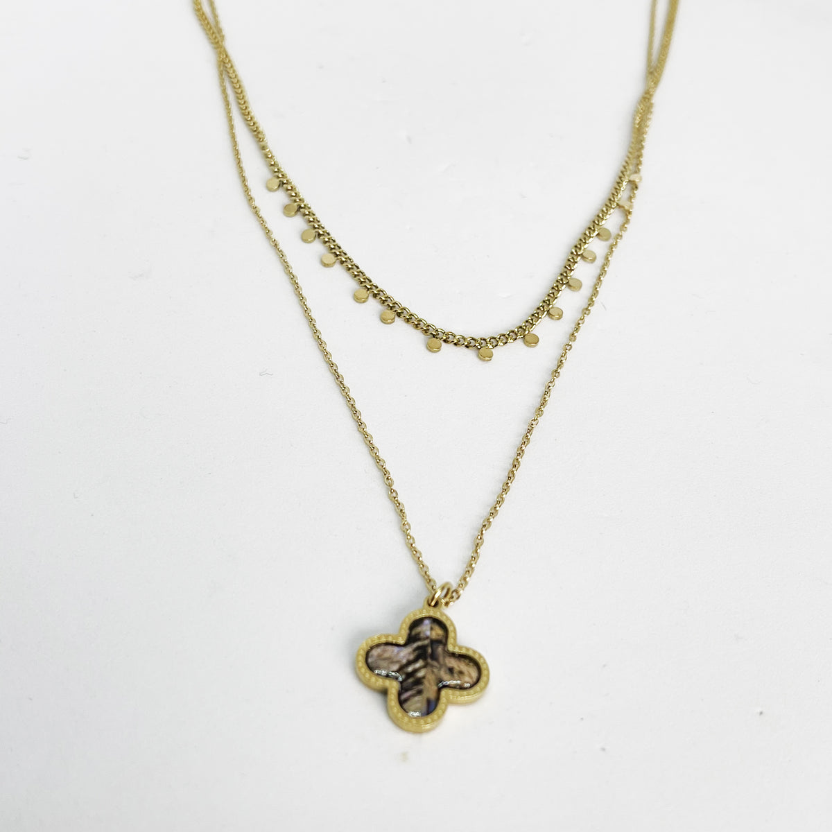 Collier Double Trèfle Multicolore