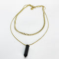 Collier Double Tresse Balle Noire
