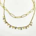 Collier Double Tresse Étoiles et Cristaux