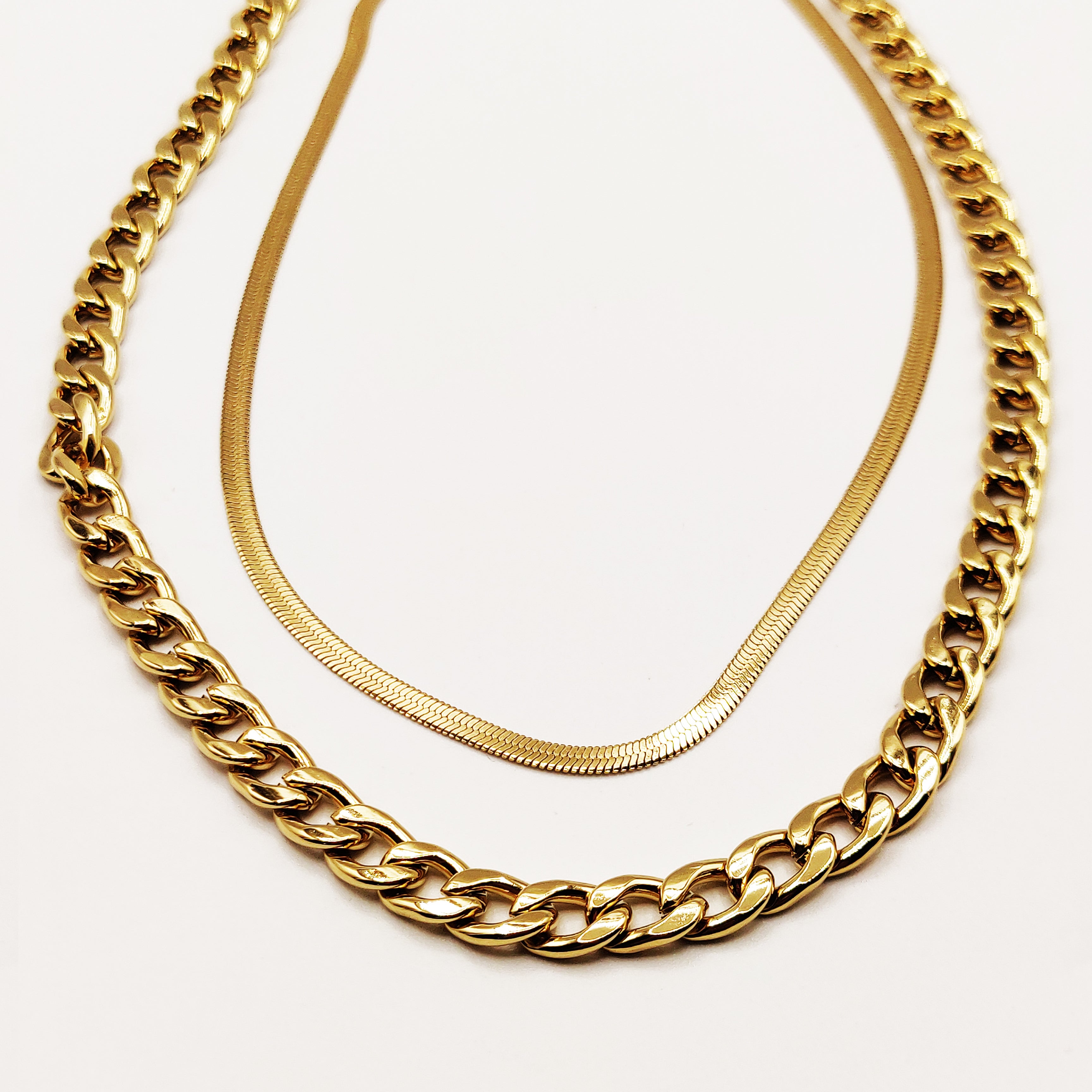 Collier Double Tresse et Maille Luxe
