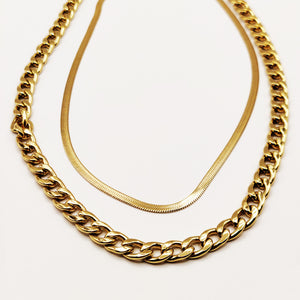 Collier Double Tresse et Maille Luxe