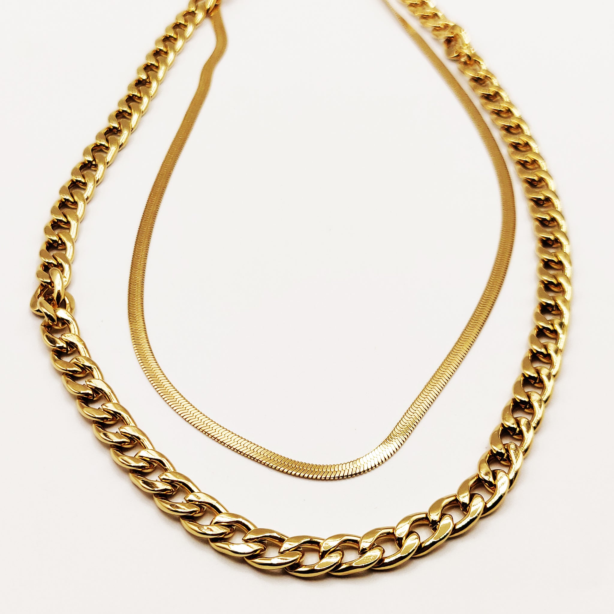 Collier Double Tresse et Maille Luxe