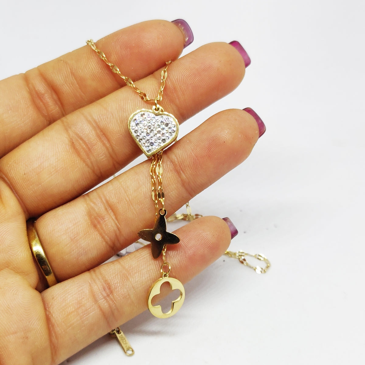 Collier Étoile, Trèfle et Coeur Luxe