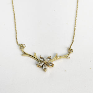 Collier Fleur Cristaux et Branches