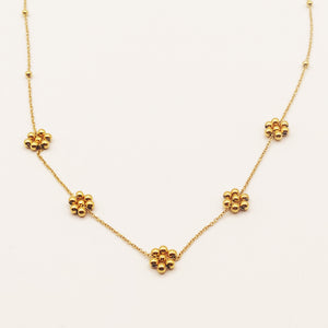 Collier Fleurs en Perles Dorées
