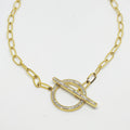 Collier Grand Cercle et Barre Cristaux