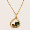 Collier Grande Goutte Cristaux et Gouttes Vertes Luxe
