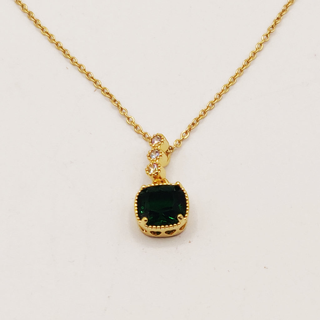 Collier Gros Émeraude Luxe