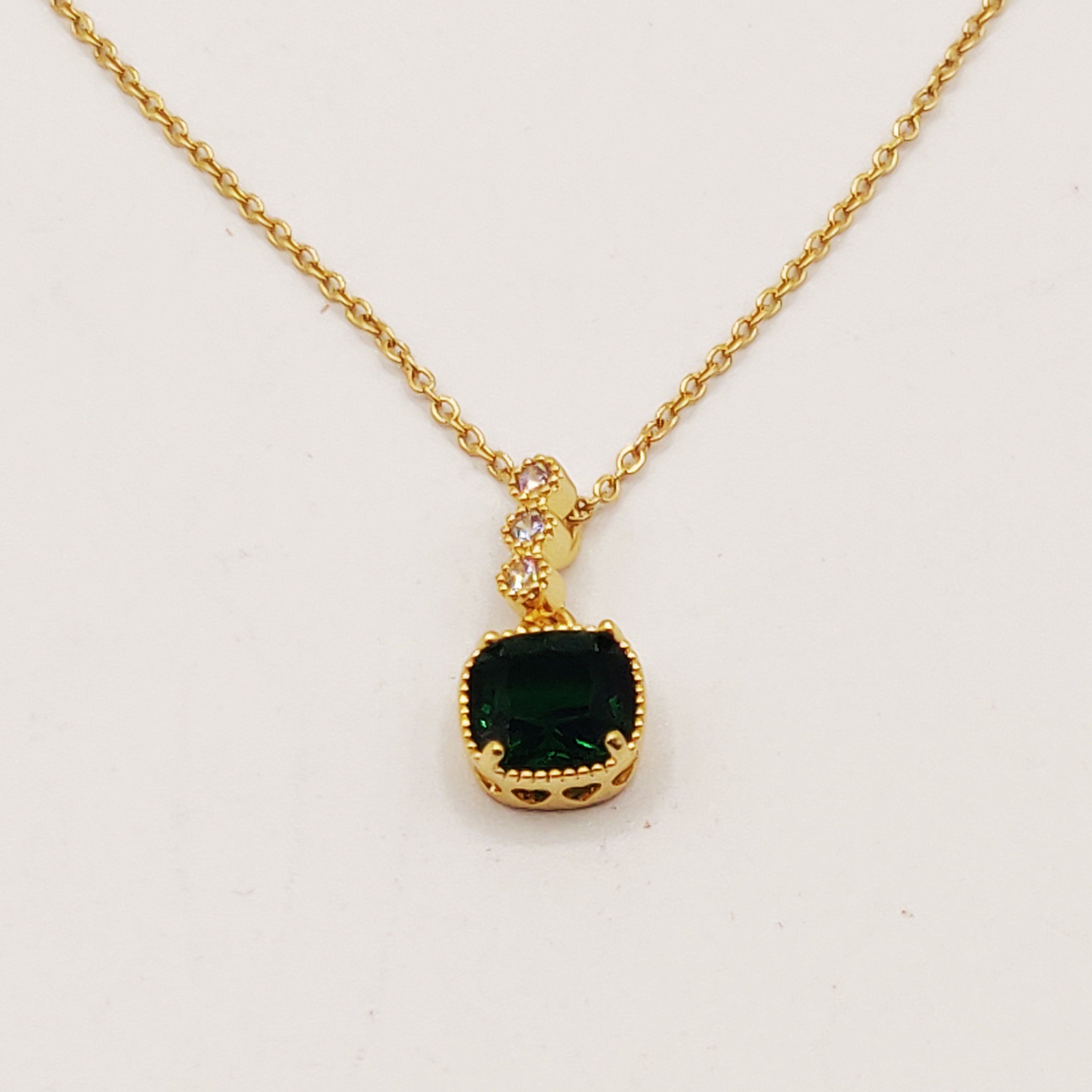 Collier Gros Émeraude Luxe