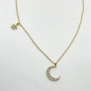 Collier Lune et Étoile Cristaux