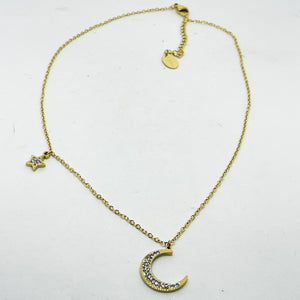 Collier Lune et Étoile Cristaux