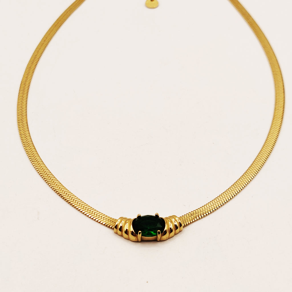 Collier Maille Cristal Vert Luxe