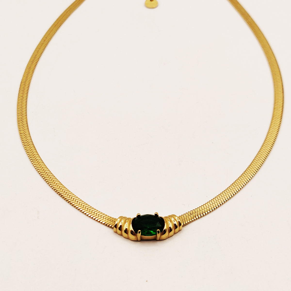Collier Maille Cristal Vert Luxe