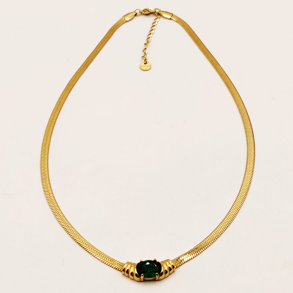 Collier Maille Cristal Vert Luxe
